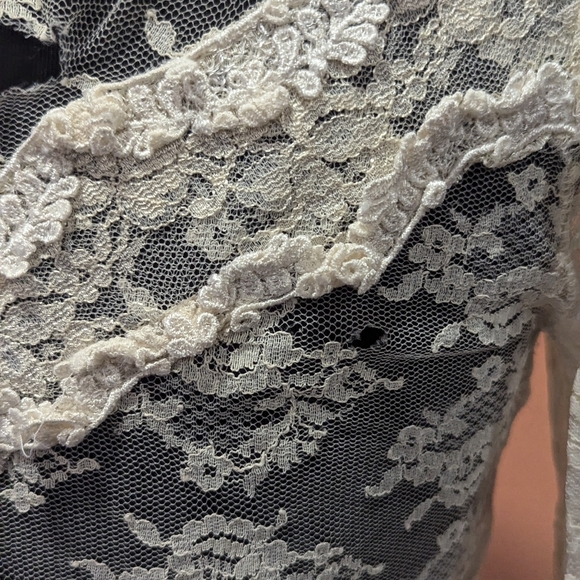 Vintage 70s Lace Blouse Victorian Witchy Whimsigoth As Is Haunted Hippie - Picture 11 of 16